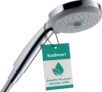 hansgrohe wassersparender Duschkopf Croma 100, Sparduschkopf, Duschbrause, 3 Strahlarten, Chrom