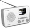 TechniSat TECHNIRADIO 6 IR – portables Internetradio (DAB+, UKW, WLAN, Bluetooth, Farbdisplay, Wecker, Favoritenspeicher, 3 Watt RMS) weiß/grau